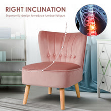 Load image into Gallery viewer, Gymax 2PCS Accent Chair Armless Leisure Chair Single Sofa w/ Wood Legs Pink