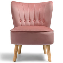 Load image into Gallery viewer, Gymax 2PCS Accent Chair Armless Leisure Chair Single Sofa w/ Wood Legs Pink