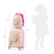 Load image into Gallery viewer, Gymax 2 PCS Kids Carry-on Luggage Set 12'' Backpack and 18'' Rolling Suitcase