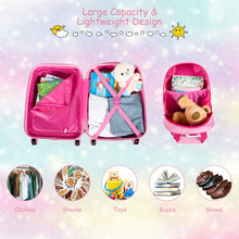 Load image into Gallery viewer, Gymax 2 PCS Kids Carry-on Luggage Set 12'' Backpack and 18'' Rolling Suitcase