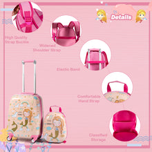 Load image into Gallery viewer, Gymax 2 PCS Kids Carry-on Luggage Set 12'' Backpack and 18'' Rolling Suitcase