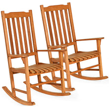 Load image into Gallery viewer, Gymax 2 PCS Outdoor Eucalyptus Rocking Chair Single Rocker for Patio Deck Natural