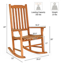 Load image into Gallery viewer, Gymax 2 PCS Outdoor Eucalyptus Rocking Chair Single Rocker for Patio Deck Natural
