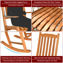 Load image into Gallery viewer, Gymax 2 PCS Outdoor Eucalyptus Rocking Chair Single Rocker for Patio Deck Natural