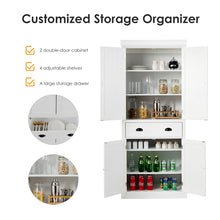 Load image into Gallery viewer, Gymax Kitchen Cabinet Pantry Cupboard Freestanding W/Adjustable Shelves White