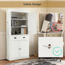 Load image into Gallery viewer, Gymax Kitchen Cabinet Pantry Cupboard Freestanding W/Adjustable Shelves White