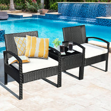 Load image into Gallery viewer, Gymax 3PCS Patio Rattan Furniture Set Conversation Sofa Cushioned Coffee Table Garden