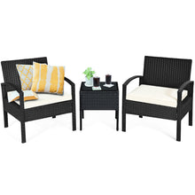 Load image into Gallery viewer, Gymax 3PCS Patio Rattan Furniture Set Conversation Sofa Cushioned Coffee Table Garden