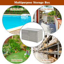 Load image into Gallery viewer, Gymax 88 Gallon Rattan Storage Box Outdoor Patio Container Seat w/ Shelf Door