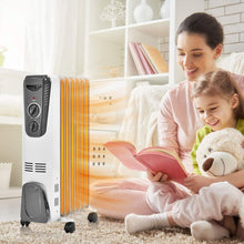 Load image into Gallery viewer, Gymax 1500W Oil Filled Radiator Heater Portable Space Heater w/ 3 Heat Settings
