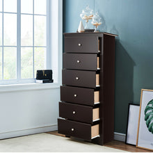 Load image into Gallery viewer, Gymax 6 Drawer Chest Dresser Clothes Storage Bedroom Tall Furniture Cabinet Brown