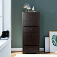 Load image into Gallery viewer, Gymax 6 Drawer Chest Dresser Clothes Storage Bedroom Tall Furniture Cabinet Brown