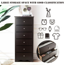 Load image into Gallery viewer, Gymax 6 Drawer Chest Dresser Clothes Storage Bedroom Tall Furniture Cabinet Brown