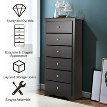 Load image into Gallery viewer, Gymax 6 Drawer Chest Dresser Clothes Storage Bedroom Tall Furniture Cabinet Brown