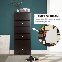 Load image into Gallery viewer, Gymax 6 Drawer Chest Dresser Clothes Storage Bedroom Tall Furniture Cabinet Brown