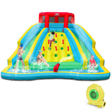 Load image into Gallery viewer, Gymax Inflatable Mighty Water Park Bouncy Splash Pool Climbing Wall w/ 735W Blower