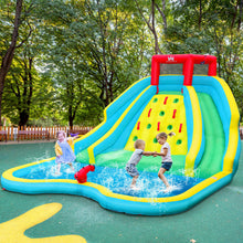 Load image into Gallery viewer, Gymax Inflatable Mighty Water Park Bouncy Splash Pool Climbing Wall w/ 735W Blower