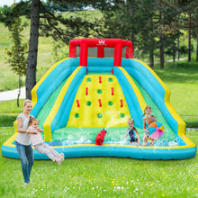 Load image into Gallery viewer, Gymax Inflatable Mighty Water Park Bouncy Splash Pool Climbing Wall w/ 735W Blower