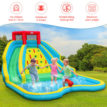 Load image into Gallery viewer, Gymax Inflatable Mighty Water Park Bouncy Splash Pool Climbing Wall w/ 735W Blower