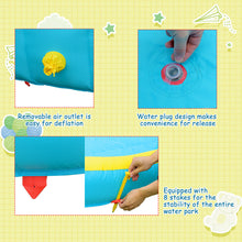 Load image into Gallery viewer, Gymax Inflatable Mighty Water Park Bouncy Splash Pool Climbing Wall w/ 735W Blower