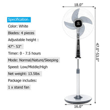 Load image into Gallery viewer, Gymax 16'' Adjustable Pedestal Fan w/ 4 Blades 3 Speeds 3 Modes Remote Control