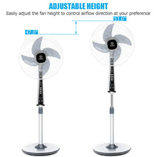 Load image into Gallery viewer, Gymax 16'' Adjustable Pedestal Fan w/ 4 Blades 3 Speeds 3 Modes Remote Control