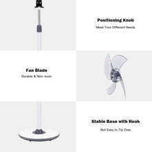 Load image into Gallery viewer, Gymax 16'' Adjustable Pedestal Fan w/ 4 Blades 3 Speeds 3 Modes Remote Control