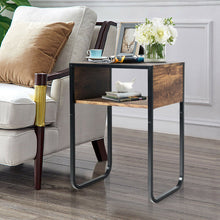 Load image into Gallery viewer, Gymax Side Table Industrial Coffee Table w/Metal Frame Rustic End Table Nightstand