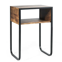 Load image into Gallery viewer, Gymax Side Table Industrial Coffee Table w/Metal Frame Rustic End Table Nightstand