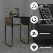 Load image into Gallery viewer, Gymax Side Table Industrial Coffee Table w/Metal Frame Rustic End Table Nightstand