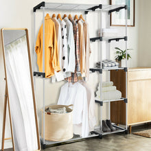Load image into Gallery viewer, Gymax Freestanding Clothes Garment Organizer Closet Rack w/5 Shelves &2 Hanging Rods
