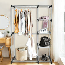 Load image into Gallery viewer, Gymax Freestanding Clothes Garment Organizer Closet Rack w/5 Shelves &2 Hanging Rods