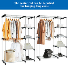 Load image into Gallery viewer, Gymax Freestanding Clothes Garment Organizer Closet Rack w/5 Shelves &2 Hanging Rods