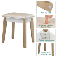 Load image into Gallery viewer, Gymax Makeup Dressing Vanity Table Set w/ Touch Screen Dimming Mirror Stool