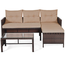 Load image into Gallery viewer, Gymax 3PC Rattan Furniture Sofa Lounge Chaise Set Outdoor Patio Garden