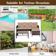 Load image into Gallery viewer, Gymax 3PC Rattan Furniture Sofa Lounge Chaise Set Outdoor Patio Garden