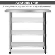 Load image into Gallery viewer, Gymax 24'' x 36'' Stainless Steel Commercial Kitchen Work Table w/ 4 Wheels