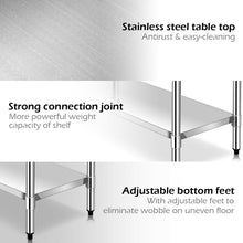 Load image into Gallery viewer, Gymax 24'' x 36'' Stainless Steel Commercial Kitchen Work Table w/ 4 Wheels