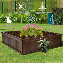 Load image into Gallery viewer, Gymax 4 Pcs 48.5'' Raised Garden Bed Square Plant Box Planter Flower Vegetable Brown