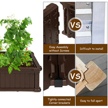 Load image into Gallery viewer, Gymax 4 Pcs 48.5'' Raised Garden Bed Square Plant Box Planter Flower Vegetable Brown
