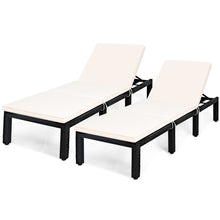 Load image into Gallery viewer, Gymax 2PCS Cushioned Patio Rattan Chaise Lounge Chair Recliner w/ Adjustable Height