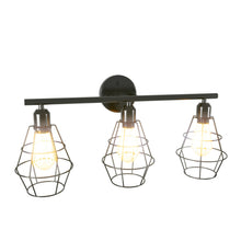 Load image into Gallery viewer, Gymax 3-light Industrial Bathroom Vanity Cage Light Vintage Wall Lamp Sconces Hallway