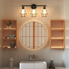 Load image into Gallery viewer, Gymax 3-light Industrial Bathroom Vanity Cage Light Vintage Wall Lamp Sconces Hallway