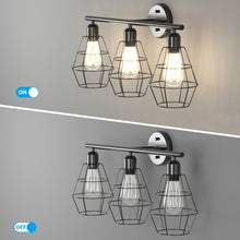 Load image into Gallery viewer, Gymax 3-light Industrial Bathroom Vanity Cage Light Vintage Wall Lamp Sconces Hallway