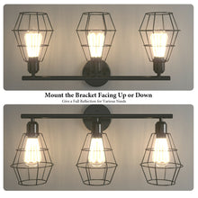 Load image into Gallery viewer, Gymax 3-light Industrial Bathroom Vanity Cage Light Vintage Wall Lamp Sconces Hallway