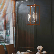 Load image into Gallery viewer, Gymax 3-Lights Pendant Lamp Flush Mount Geometric Metal Chandelier w/ Iron Lamp Shade