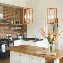 Load image into Gallery viewer, Gymax 3-Lights Pendant Lamp Flush Mount Geometric Metal Chandelier w/ Iron Lamp Shade