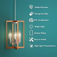 Load image into Gallery viewer, Gymax 3-Lights Pendant Lamp Flush Mount Geometric Metal Chandelier w/ Iron Lamp Shade