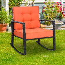 Load image into Gallery viewer, Gymax 2PCS Outdoor Wicker Rocking Chair Patio Lawn Rattan Single Chair Glider w/ Cushion
