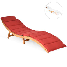 Load image into Gallery viewer, Gymax Outdoor Folding Chaise Eucalyptus Lounge Chair w/ Double-sided Cushion